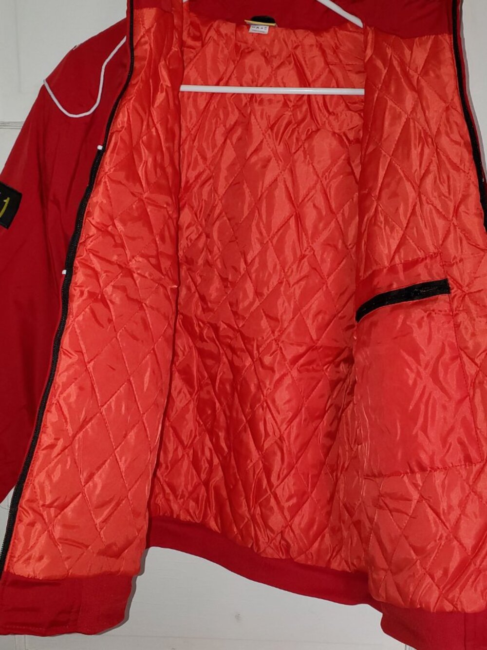 Ferrari F1 UPS Embroidered Shell Racing Jacket Size Large Red - Picture 5 of 13